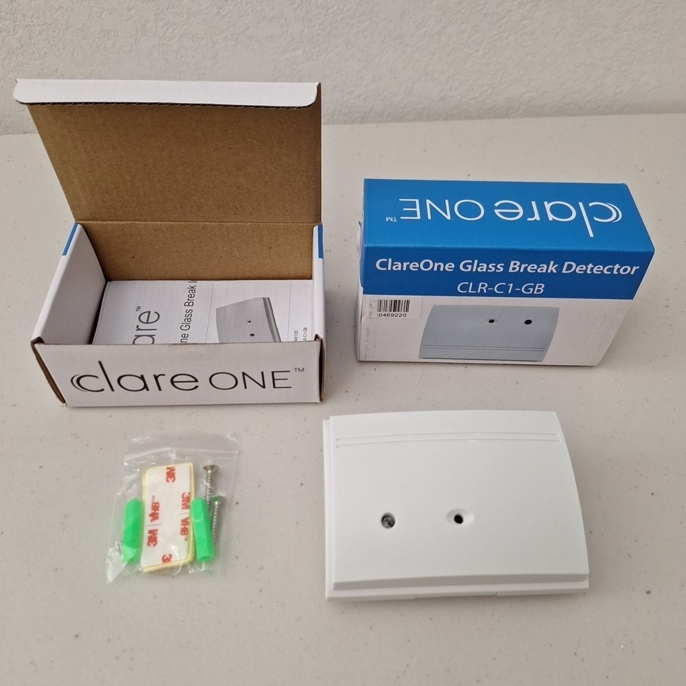 NEW, Set of 2, ClareOne Glass Break Detector Home Security Alarm CLR-C1-GB